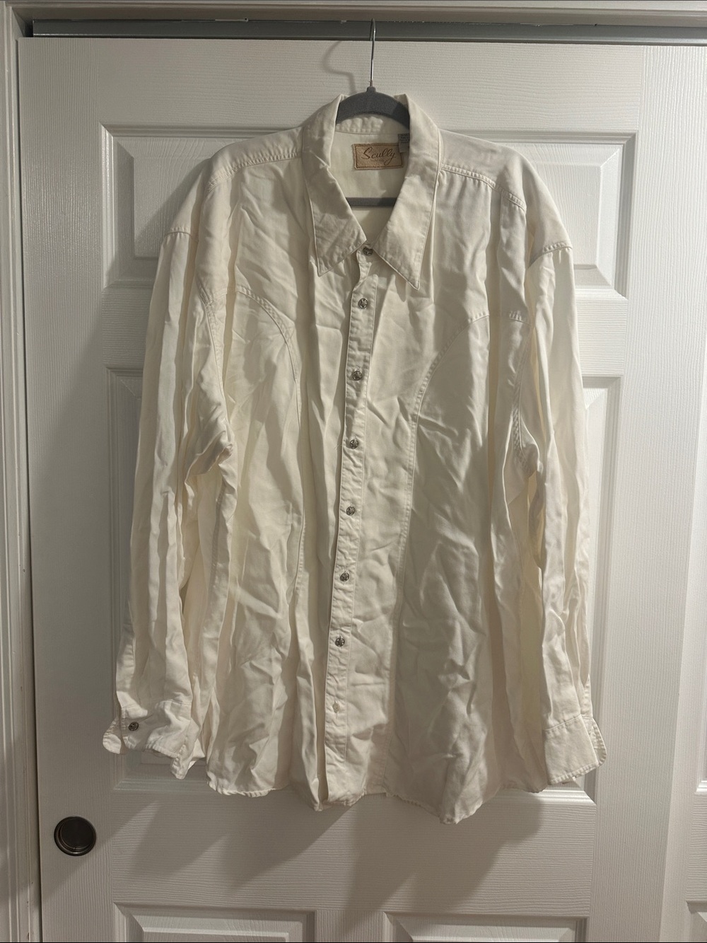 Scully Cream Long-Sleeve Button-Down Western Shirt